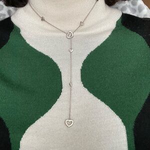 Tiffany & Co Silver Heart Lariat Necklace